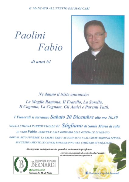 PAOLINI FABIO DI ANNI 61