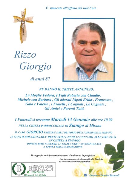 RIZZO GIORGIO DI ANNI 87